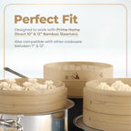 Prime Home Direct Stainless Steel Steamer Ring | Fits 7 to 12-Inch Bamboo Steamer Basket | Steaming Ring for Asian Chinese Wok, Food, Dumpling, Dim Sum, Steam Pot Accessories Metal Cooking Rim Adapter