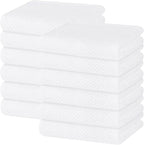 Homaxy 100% Cotton Waffle Weave Kitchen Dish Towels, Ultra Soft Absorbent Quick Drying Cleaning Towel, 13 x 28 Inches, 12-Pack, White
