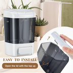 Hushee 6 Pcs Plastic Wall Mounted Soap Dispenser Commercial Manual Soap Dispenser Containers for Kitchen Shower Hotel