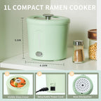 Hot Pot Electric, 1L Mini Ramen Cooker, 450W Rapid Noodles Cooker, Multifunctional Electric Pot for Cooking Pasta, Soup, Portable Pots with Over-Heating Protection for Dorm, Office, Travel