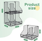 4 Pack Stackable Can Organizer for Pantry with Adjustable Dividers, Soda Can Organizer, Can Storage Dispenser Holds up to 56 Cans, Metal Wire Baskets Can Holder for Kitchen Cabinet Pantry