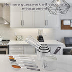 Measuring Cups and Measuring Spoons Set of 14 - Stainless Steel Measuring Cups and Spoons Set, Includes 1/8 Teaspoon Measuring Spoon, 1/8 Cup Measuring Cup, Leveler Dry (14, Charcoal)