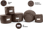 Covermates Keepsakes - Dish Storage Set - Padded Protection - ID Window - Stain Resistant - Machine Washable - China Storage, Bronze