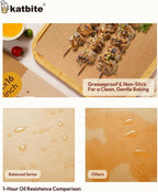 Katbite 220 Pcs Parchment Paper Sheets, 12x16 Inches Unbleached Baking Paper Non-Stick for Gently Baking, Pre-cut Parchment Paper Suitable for Baking, Cooking,Air Fryer [Balanced Series]