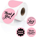 Perco Pink 2-Inch Perforated Circle Dot Thermal Sticker Labels — 300 Stickers/Roll, Direct Thermal Printer Compatible—with Permanent Adhesive for Organizing, Color Coding, Bin Labeling—Made in USA