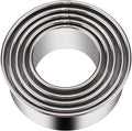 5 Pieces Biscuit Cookie Cutters Set,Stainless Steel Circle Round Cookie Biscuit Cutters in Graduated Sizes Shape Molds for Pastries Doughs Doughnuts