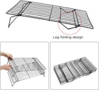 Lainrrew Cooling Rack, 3 Tier Stackable Baking Rack Stainless Steel Wire Cooking Rack for Cooking Roasting Cooling, Collapsible & Foldable, Dishwasher & Oven Safe