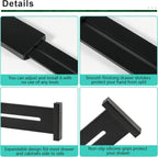 4 Pack Bamboo Drawer Dividers, Adjustable Length from 12 Inch to 17 Inch, Expandable Kitchen Drawer Organizer, Drawer Organization Separators for Clothes, Kitchen, Bedroom, Dresser, Office (Black)