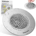 Sink Drain Strainer, Reversible No Clog Mesh Kitchen Sink Drain Strainer, 304 Stainless Steel & Rust-Proof/Masterfully Handcrafted, Easy Clean, Dishwasher Safe, Fits Standard Sink Drain
