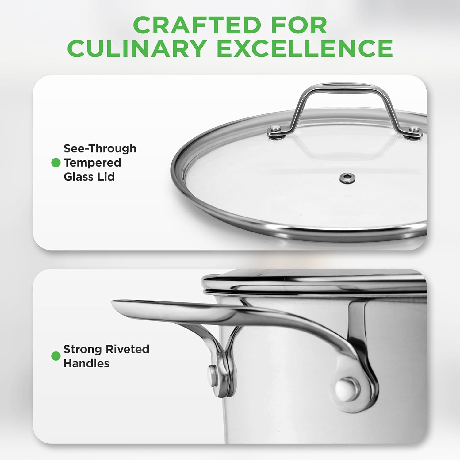NutriChef 19-Quart Stainless Steel Stockpot – 18/8 Food Grade Heavy-Duty Induction-Compatible Pot with See-Through Lid, Ideal for Stews, Broths, Simmering & Soups, Dishwasher Safe – NCSP20