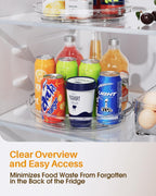 LAMU 2 Pack 10.6in Lazy Susan Organizer Turntable for Cabinet, Clear Lazy Susan for Refrigerator Rotating Organizer for Fridge, Kitchen, Pantry, Countertop, Bathroom, Medicine Cabinet Organizer