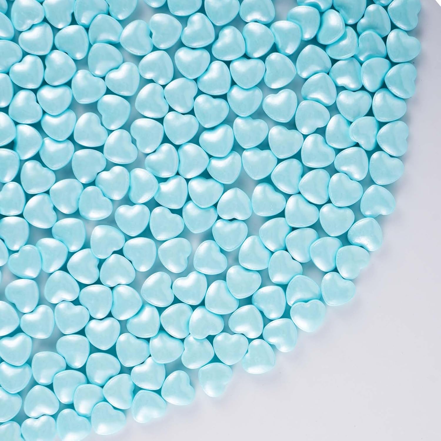 Kasvan Blue Heart Shapes Sprinkles - Edible Candy Pearls 130g/4.58 Oz, Mix Size, Baking Cake Decorations, Ice Cream Toppings and Cookie Decorating, Wedding Party Chirstmas Supplies (Blue)