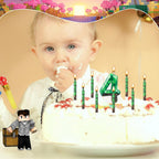 13 Pcs Dynamite Candles 12 TNT Themed Birthday Cake Candles and Number 4 Candle Cake Topper for Pixel Theme Birthday Party Anniversary Party Dynamite Theme Party Video Game Party Supplies (Number 4)