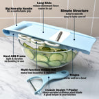 5 in 1 Mandoline Slicer for Kitchen, Vegetable Slicer Multi Blade Potato Chip, Veggie shredder, Vegetable Cutter, Julienne Shredder and peeler For Small Job In Kitchen Blue