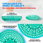 zaa Shower Drain Hair Catcher, 2 Pack Premium Silicone Drain Protector & Shower Drain Cover for Regular Drains of Shower Room and Bathroom, Mint