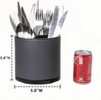 Utensil Holder,Kitchen Utensil Holder For Counter,Rotating Silverware Organizer Cooking Flatware Spoon Spatula Tool Cutlery Container Stainless Steel Caddy