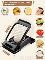 BIBURY Egg Slicer, Egg Cutter for Hard Boiled Eggs, Heavy Duty Aluminium Slicer for Egg Mushroom Strawberry Soft Fruit, Stainless Steel Wires, Dishwasher Safe & Easy to Clean (Black)