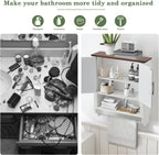 JOMEED Bathroom Wall Cabinet, Farmhouse Medicine Cabinet Storage with Doors and Adjustable Shelf, Over The Toilet Storage, White