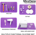 Silicone Dish Drying Mat for Multiple Usage,Easy clean,Eco-friendly,Heat-resistant Silicone Mat for Kitchen Counter or Sink,Refrigerator or Drawer Liner Purple 3XL 28 inches x 18 inches