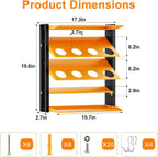 Spray Can Holder, Wall Mount Spray Paint Can Holder, Spray Can Rack with 8 Can Holes & 2 Shelf, Heavy Duty Paint Bottle Organizer for Garage, Home, Shop