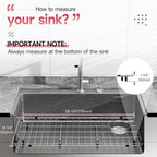 28-1/4" x 14-1/4" x 1-1/4" Stainless Steel Sink Rack for Bottom of Sink, Metal Sink Protectors For Kitchen Sink, Sink Grid, Sink Bottom Grid with Side Drain, Kitchen Sink Grid with Sink Strainer