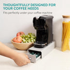 Navaris Coffee Pod Holder, Grey - Compact, Space Saving Coffee Capsule Storage Holders - Durable Espresso Organiser Station - Coffee Machine Drawer Ideal for Small Kitchens