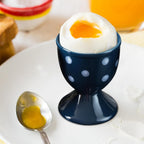 Cinf Easter Ceramic Egg Cup Blue Set of 2 Porcelain Holder Breakfast Boiled Cooking Easy to Clean Childhood Memories Kitchen