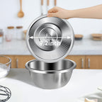 Colander 304 Stainless Steel 4-quart with Mixing Bowls, Strainer for Kitchen Food For washing vegetables, fruit, rice, Dishwasher Safe. (2PC)