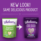 Wholesome Sweeteners 32-Ounce Organic Cane Sugar, Fair Trade, Non GMO, Gluten Free, Pure & Vegan, for Baking and Sweetening, 1 Pack