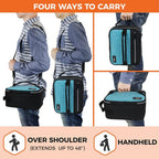 opux Insulated Lunch Box for Men Women Adult, Compact Lunch Bag for Kids Boy Girl Teen, Soft Lunch Cooler Bag for Work School, Leakproof Lunchbox Lunch Pail with Clip-on Buckle, Heather Sea Blue