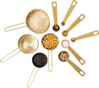 Gold Measuring Cups & Measuring Spoons 10-Piece Set (4 Cups; 6 Spoons)