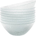 Vikko Elegant Textured Glass Salad Bowls - Set of 6, 6.5 Inch, Stackable, Dishwasher Safe