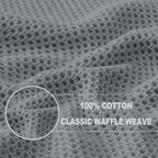 Homaxy 100% Cotton Waffle Weave Kitchen Dish Towels, Ultra Soft Absorbent Quick Drying Cleaning Towel, 13 x 28 Inches, 4-Pack, Grey