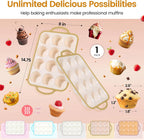 Silicone Muffin Pans for Baking 1 Pack, 2.6 Inch with Metal Reinforced Frame, Regular Size Nonstick Cupcake Pan 12 Cups for Baking Homemade Muffins, Dishwasher Safe BPA Free-Light Yellow