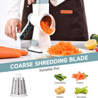 Rotary Cheese Grater with Handle Kitchen Shredder Slicer Grater Slicer Ice Shaver Cheese Vegetable Nuts Potato Zucchini Chocolate 3 Interchangeable Blades (blue)