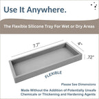 Countertop and Vanity Tray - Small 7.7" Silicone Tray for Soap Dispenser Bottles, Bathroom Trays, Kitchen Sink Soap Trays, Sink Caddy Kitchen Sinks Organizer, Soaps Dish & Sponge Holder Mat