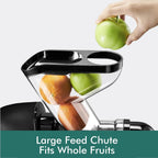 SiFENE Cold Press Juicer Machine, Dual 3" Wide Mouth Slow Masticating Juicer, Anti-Clog Function, Extracts Wheatgrass & Fruit Juice, Easy to Clean, BPA Free for Vegetable and Fruit Juicing, Black