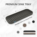 Gosmol Silicone Sponge Holder Kitchen Sink Organizer Tray Dish Caddy Soap Dispenser, Scrubber Spoon Holder,Dishwashing Accessories 2 Pack (Brown)