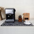 SUEH DESIGN Dish Drying Mat, Absorbent Coffee Mat 23.6 x 15.7 in Quick Dry Kitchen Drying Dish Drain Mat for Kitchen Counter Coffee Bar, Black