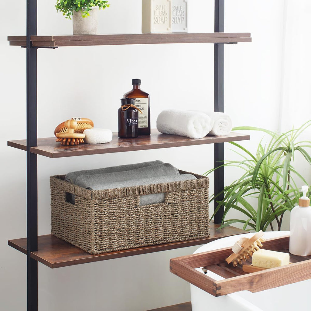 StorageWorks Extra Large Wicker Baskets for Organizing, Seagrass Storage Basket with Built-in Handles, 1 Pack