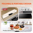 Food Warming Mat, Electric Warming Tray with Adjustable Temperature & Timer, Rollable & Portable, Rapid Full-Surface Silicone Heating Mat, Food Warmers for Gatherings, Parties, Buffets