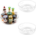 GUZON 3 Pack Lazy Susan Organizer for Cabinet, Upgraded 11.5" Clear Lazy Susan Turntable with Handles and Raised Edge, Rotating Spice Storage for Kitchen, Pantry, Refrigerator, Bathroom, Table