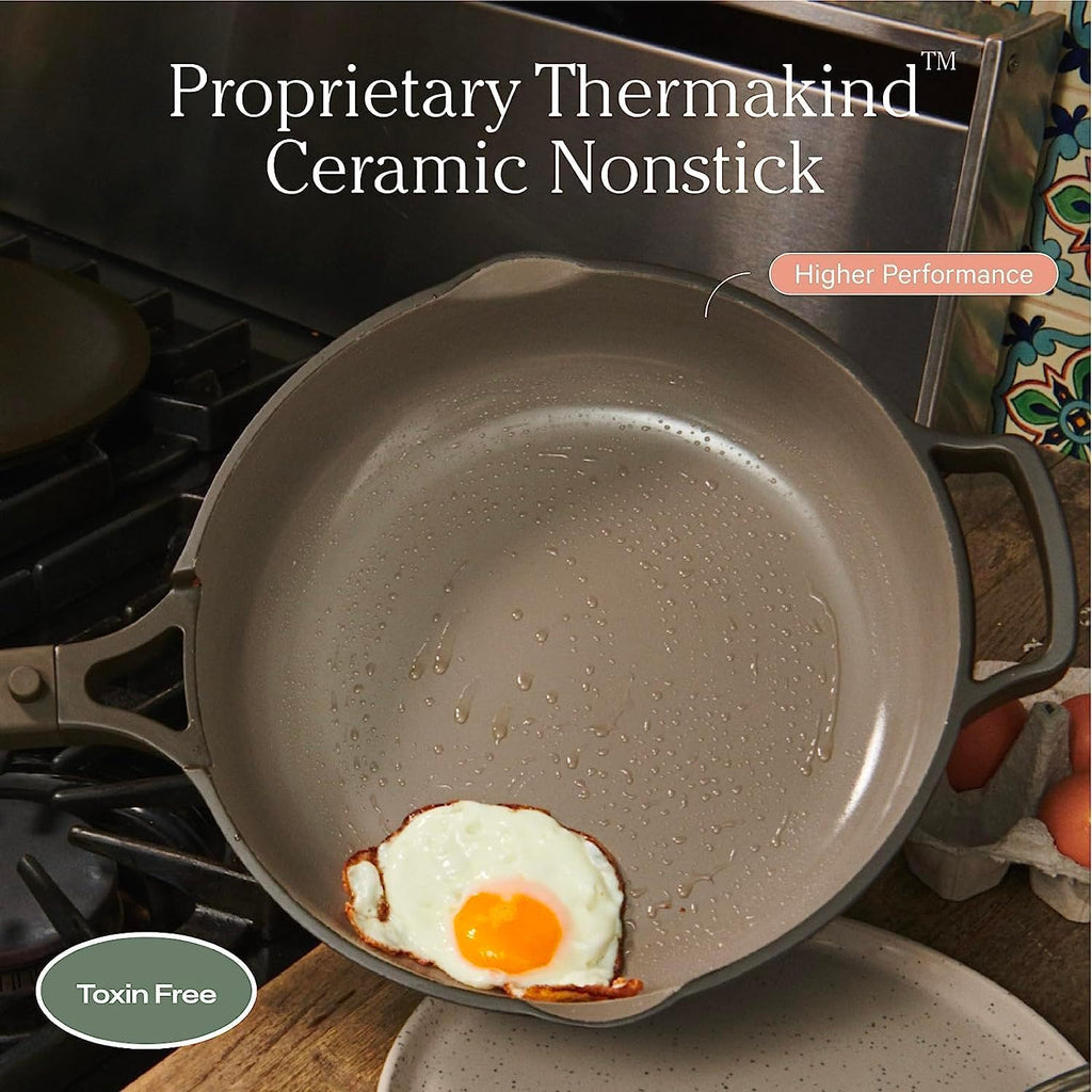 Our Place Mini Always Pan 2.0-8.5” (1.2 Qt) Nonstick, Toxin-Free Ceramic Cookware | Patented 10-in-1 Aluminum Frying & Sauté Pan | Safe for Oven, Induction & All Cooktops up to 450°F | Char