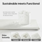 2PCS 10"x 5" Large Bathroom Sink Vanity Trays, Water Absorbing Diatomite Stone Quick Drying Mat for Kitchen Counter, Dish Rack Dispensers Sponge Holder Caddy Organizer, Beige, 10"x 5"