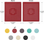 WILLKOMMEN Kitchen Sink Mat, 12" x 10" Rectangular Sink Protector Pad, Fast-Draining Grid Design Liner, Dish Drying Mat 2 Pack Red