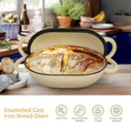 Dutch Oven for Bread Baking – Premium Cast Iron Pot with Lid – Perfect for Sourdough, Artisan Loaves & No-Knead Bread – 2 QT / 1.9L (Enameled, Round, Oven & Stovetop Safe), White