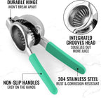 Zulay Lemon Squeezer Stainless Steel with Premium Heavy Duty Solid Metal Squeezer Bowl and Food Grade Silicone Handles - Large Manual Citrus Press Juicer and Lime Squeezer Stainless Steel (Mint)