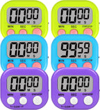 ZILLEEN 6 Pack Kitchen Timers for Cooking Digital Classroom Timers for Kids Teachers Blue Green Purple