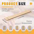 10 Pcs Wooden Pottery Rolling Pin Guides Set,5 Sizes Clay Tools for Precise Clay Thickness Control,Ceramic Tools for Precise Polymer Clay Thickness Measuremen