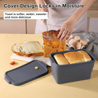 Silicone Bread Loaf Pan, Non Stick Bread Pans, Collapsible, with Lid & Oil Brush & Scraper, Bread Bakeware Pan for Homemade Bread, 8.6×5.1×1.9'', 2QT Bread Baking Mold, Brownie Loaf Pan